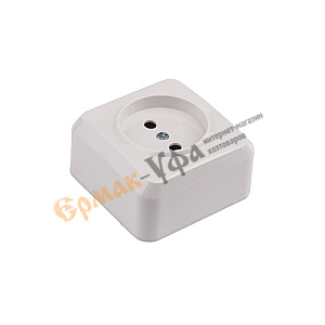 Розетка ОП 1-местн б/з 10А Smartbuy 250В белая, SBE-03w-10-S1-N, Юпитер, 1/200