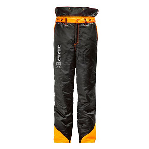 Брюки лесоруба REZER PROFI T001-F, XXL, черный оранжевый