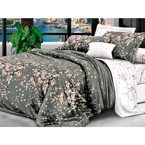 Комплект постельного белья Sateen De Luxe Семейный, туманное утро