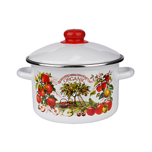 Кастрюля 3,0 л эмалир. с крышкой Organic, Магнитогорск, 01-Б1612/4, 1/4