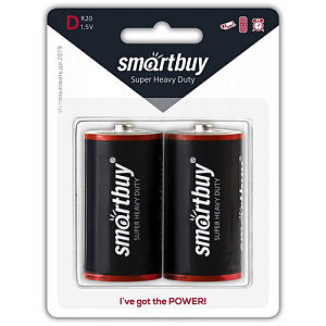 Батарейка R20/2S Smartbuy SBBZ-D02S 1,5 V, 2/24/288