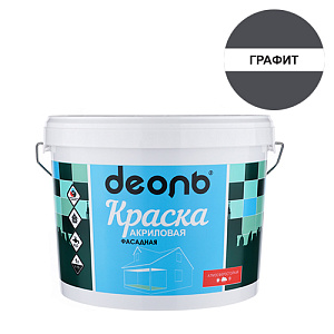 Краска В/Д ДЕОЛЬ ФАСАДНАЯ графит RAL 7024 9л, ГОСТ Р 52020-2003, 1/1