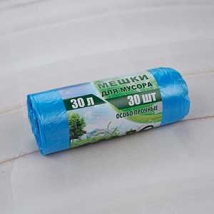 Мешки для мусора 30 л 30 шт 8мкм особопрочные, 10/50