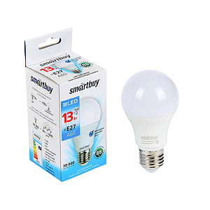 Лампочка светодиодная E27 13Вт 6000К Smartbuy шар, 10/100
