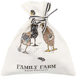 МЕШОЧЕК ПОДАРОЧНЫЙ, FAMILY FARM, 25Х23СМ, 100% ХЛОПОК, БЕЛЫЙ, ТВИЛ, ПРОПИТКА