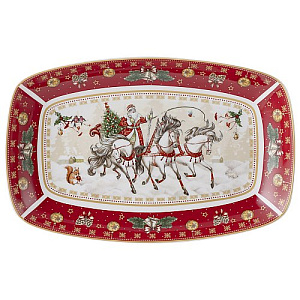 БЛЮДО LEFARD, ТРОЙКА, ПРЯМОУГ. 25*16*3 СМ КРАСНОЕ, КОР=12ШТ.