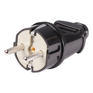 Вилка электр. прямая с/з 16A Smartbuy черная 250В, SBE-16-P01-b, 5/50/600