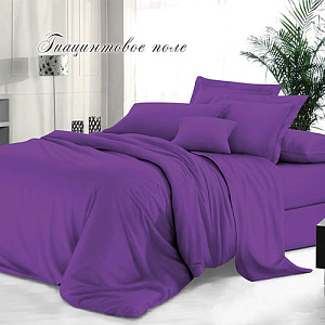 Комплект постельного белья Sateen De Luxe, 1,5-спальный, гладкокрашеный, наволочка 50х70 см, гиацинтовое поле