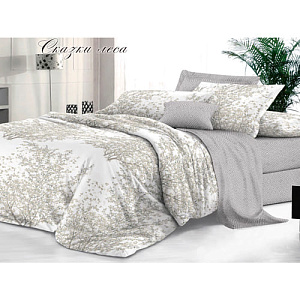 Комплект постельного белья Sateen De Luxe 2-спальный макси, наволочки 2 шт 50х70 см, сказки леса