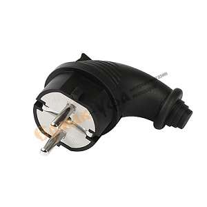 Вилка электр. угловая с/з 16А Smartbuy каучук 230В, SBE-16-P09-R, 5/20/200