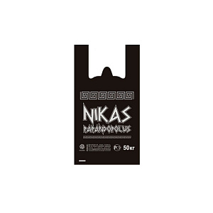 Пакет-майка п/э 30+17*55/30мкм 7,5гр Никас черная, серебро/золото, 500/1000