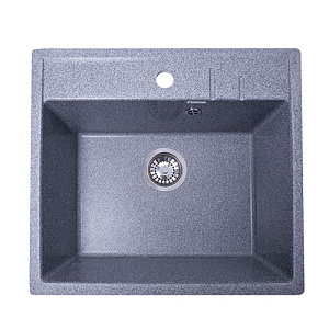 Мойка каменная GranAlliance G-21м 55х49см, темно-серый, 1/1