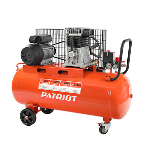 Компрессор Patriot поршневой ременной PTR 100-440I, 440 л/мин, 10 бар, 2200 Вт, 100 л, быстросъемный 1/4" + "елочка"