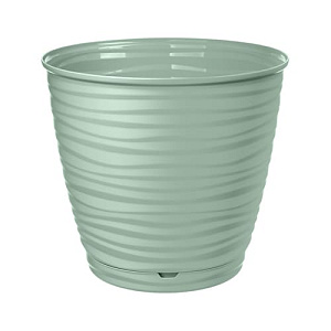 Горшок для цветов SAFFRON D 267 мм, 9,1 л с поддном, светло-зеленый, SVIP, 1/9