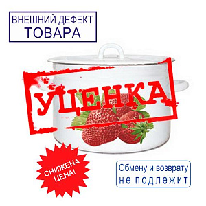 Кастрюля 3,0 л эмалир. с крышкой, с декором, Магнитогорск, 01-1612/4, УЦЕНКА, точки на дне, скол на крышке