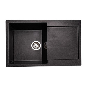 Мойка каменная GranAlliance G-40 77х49см, черный, 1/1