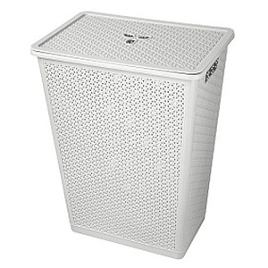 Корзина для белья 35 л Homver Wenge 221306921/03, 399х272х460 мм, светло-серая