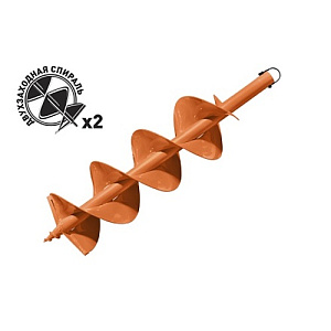 Шнек для грунта Carver GDB-200/2 двухзаходный, 20мм, 200мм, 80см
