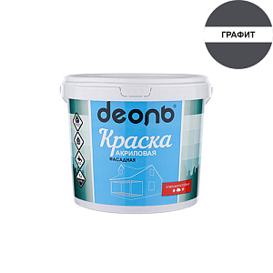 Краска В/Д ДЕОЛЬ ФАСАДНАЯ графит RAL 7024 2,7л, ГОСТ Р 52020-2003, 1/4