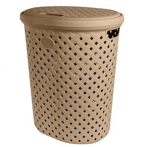 Корзина для белья 42л Plast Team Rattan 415х330х510мм, шоколадный мокко, 1/5