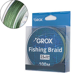 Плетенный шнур для рыбалки леска плетенка GROX 4X 0,25х100м 23,5кг, 1/500