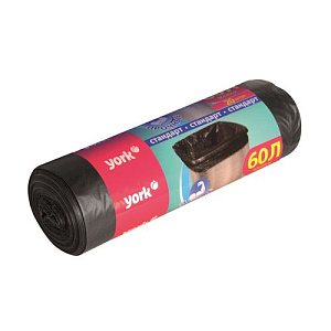 Мешки для мусора 60 л, 20 шт, прочные YORK 10/50