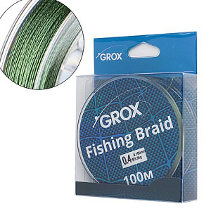 Плетенный шнур для рыбалки леска плетенка GROX 4X 0,10х100м 5,9кг, 1/300