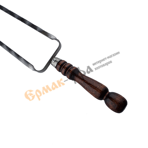 Шампур двойной вилка нерж 450х12х3мм с ручкой Узбекистан