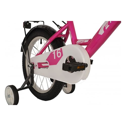 Велосипед 16" Foxx SIMPLE розовый, сталь, тормоз нож., крылья, багажник, перед. корзина, полная защ.цепи 164SIMPLE.PN21