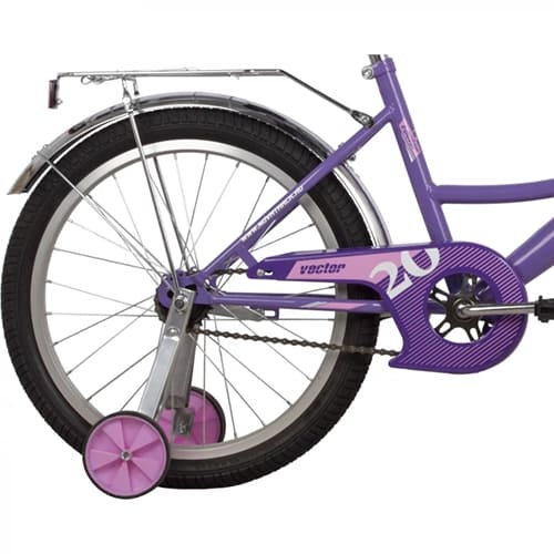 Велосипед 20" Novatrack VECTOR фиолетовый, защита А-тип, тормоз нож., крылья и багажник хром, без доп. колес 203VECTOR.LC22-