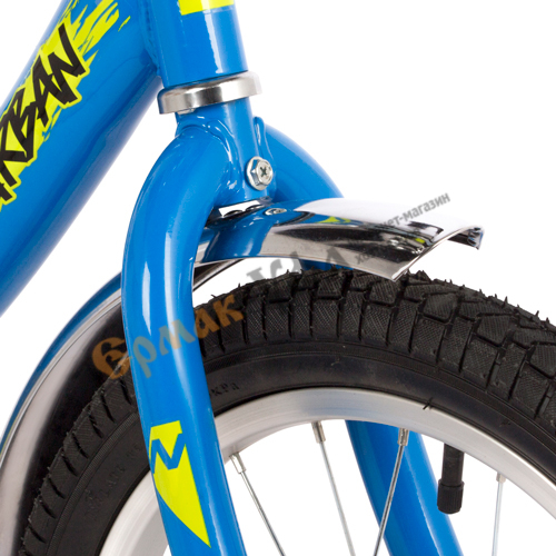 Велосипед 16" Novatrack URBAN,синий,тормоз нож.,крылья и багажник хром,полная защита цепи  163URBAN.BL22