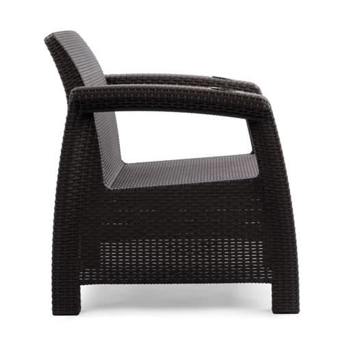 Кресло "Ротанг-плюс" 730х700х790 мм без подушек (мокко) (Альтернатива) м8839
