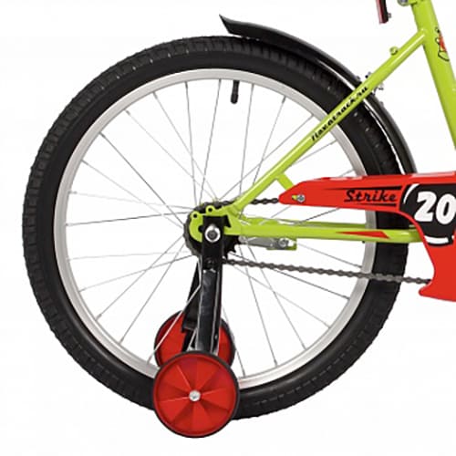 Велосипед 20" Novatrack STRIKE зеленый, тормоз нож, крылья корот, защита А-тип, без доп. колес 203STRIKE.GN22-